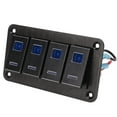 thumbnail image 3 of On Off Toggle Switch Panel, 4 Gang Rocker Switch Dash Pre Wired 5 Pins Aluminum Alloy  For RV, 3 of 8