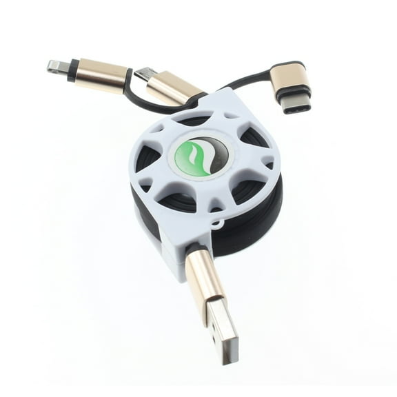 For TCL 30 XE 5G - Retractable USB Cable, Charger Power Cord 3-in-1 Wire Sync Z1L