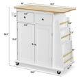 thumbnail image 2 of Gymax Îlot de Cuisine Roulant Chariot Utilitaire Armoire de Rangement Porte-Épices Porte-Serviettes Blanc, 2 of 10