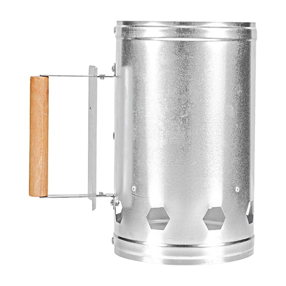 OIUR Charcoal Chimneys Starter Extra Large Capacity Small Chimneys with Wooden Handle for Charcoal Grill And BBQ