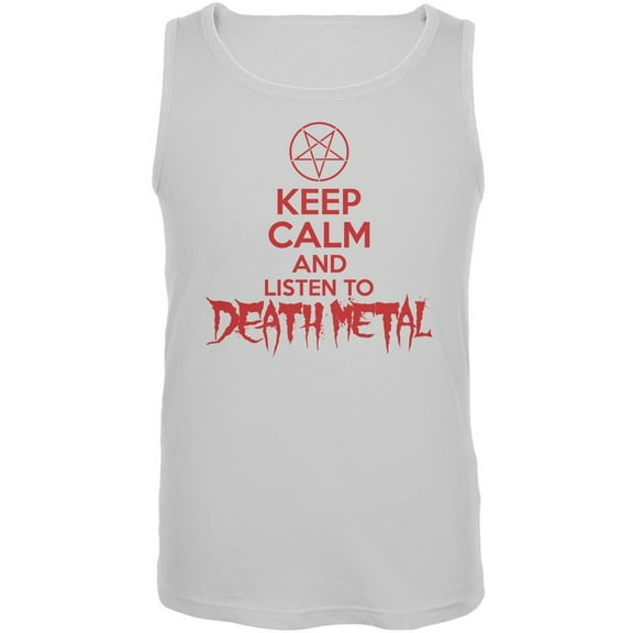 Keep Calm And Listen To Death Metal White Adult Tank Top