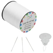 White Basic Thread For Sewing And Repairing. Includes A Needle Threader And Needles