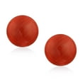 thumbnail image 2 of Bling Jewelry Womens Classic 6MM Red Coral Gemstone Drop Ball Earrings in Sterling Silver, 2 of 6