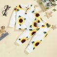 thumbnail image 2 of Pijamas Para Niños Pequeños Ropa De Manga Larga Para Recién Nacidos Otoño Invierno Niños Girasoles Estampado De Leopardo Tops Pantalones Traje Blanco Odeerbi LM103-9644, 2 of 9