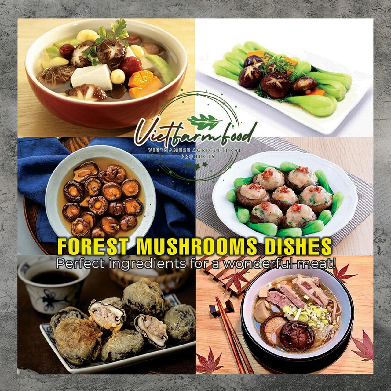 DRIED FOREST MUSHROOMS 2.47 Oz (70g) VIETFARMFOOD: Dried agricultural products with pure natural flavor. Used as cooking ingredients to prepare delicious, nutritious dishes, suitable for vegetarians