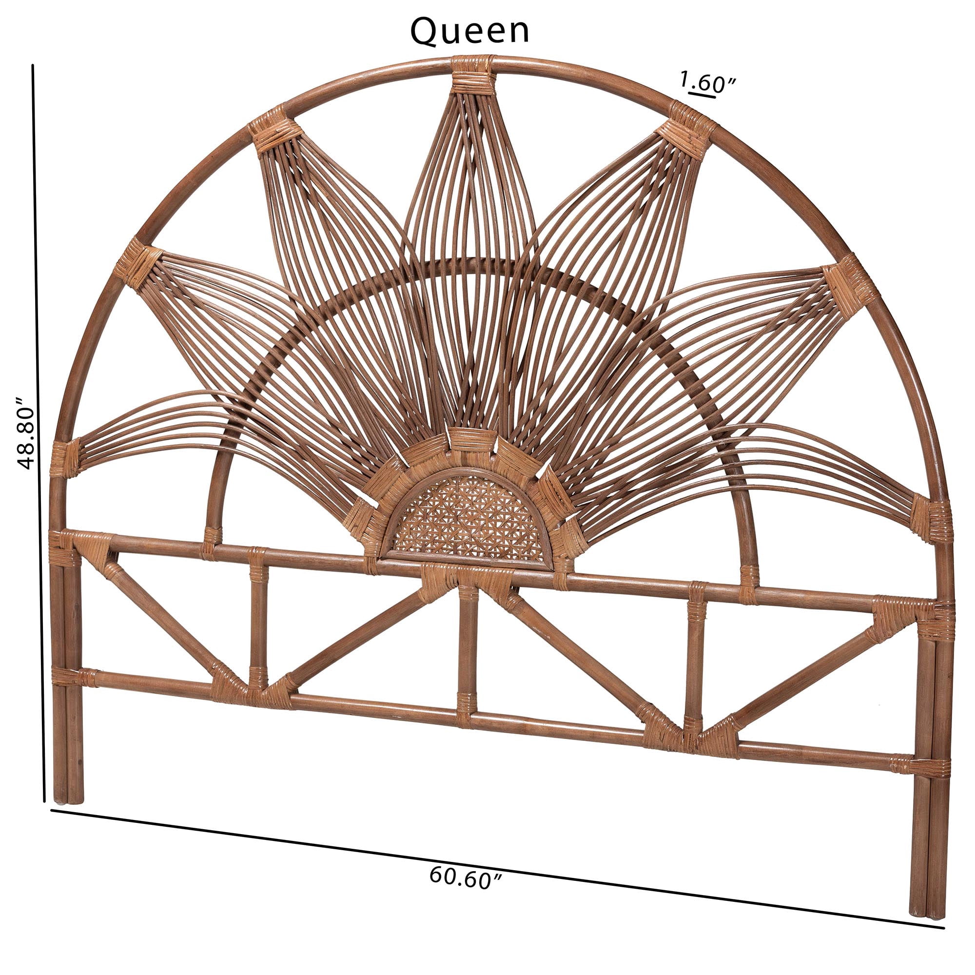 bali & pari Jasmine Boho Standalone Headboard, King, Light Brown