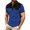 Blue, variant on LEKWK Shirt for Men Short Sleeve Color Block Golf Shirt with Chest Pocket Casual Collared Tennis Top Lightweight Breathable Summer Activewear Gray S