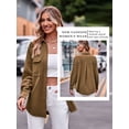 thumbnail image 6 of SLADYGLO Women Lapel Collar Button Down Long Sleeve Chest Pockets Shirt, 6 of 7