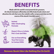 De-Skunk Odor Eliminating Shampoo for Dogs, Cats & Home, 32 oz