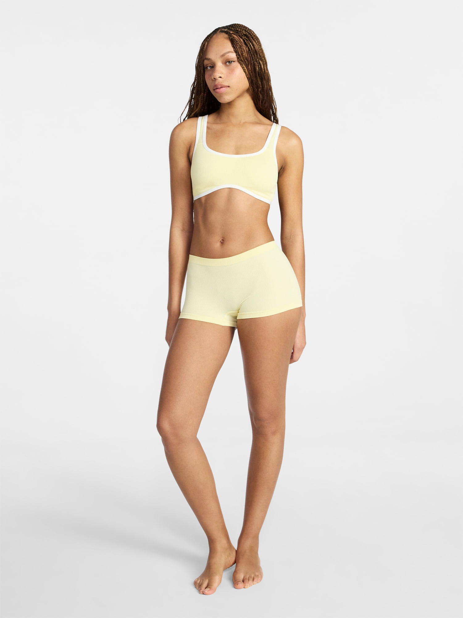 No Boundaries Seamless Scoop Neck Bralette & Boyshort Set, 2-Piece, Women's XS-XXXL