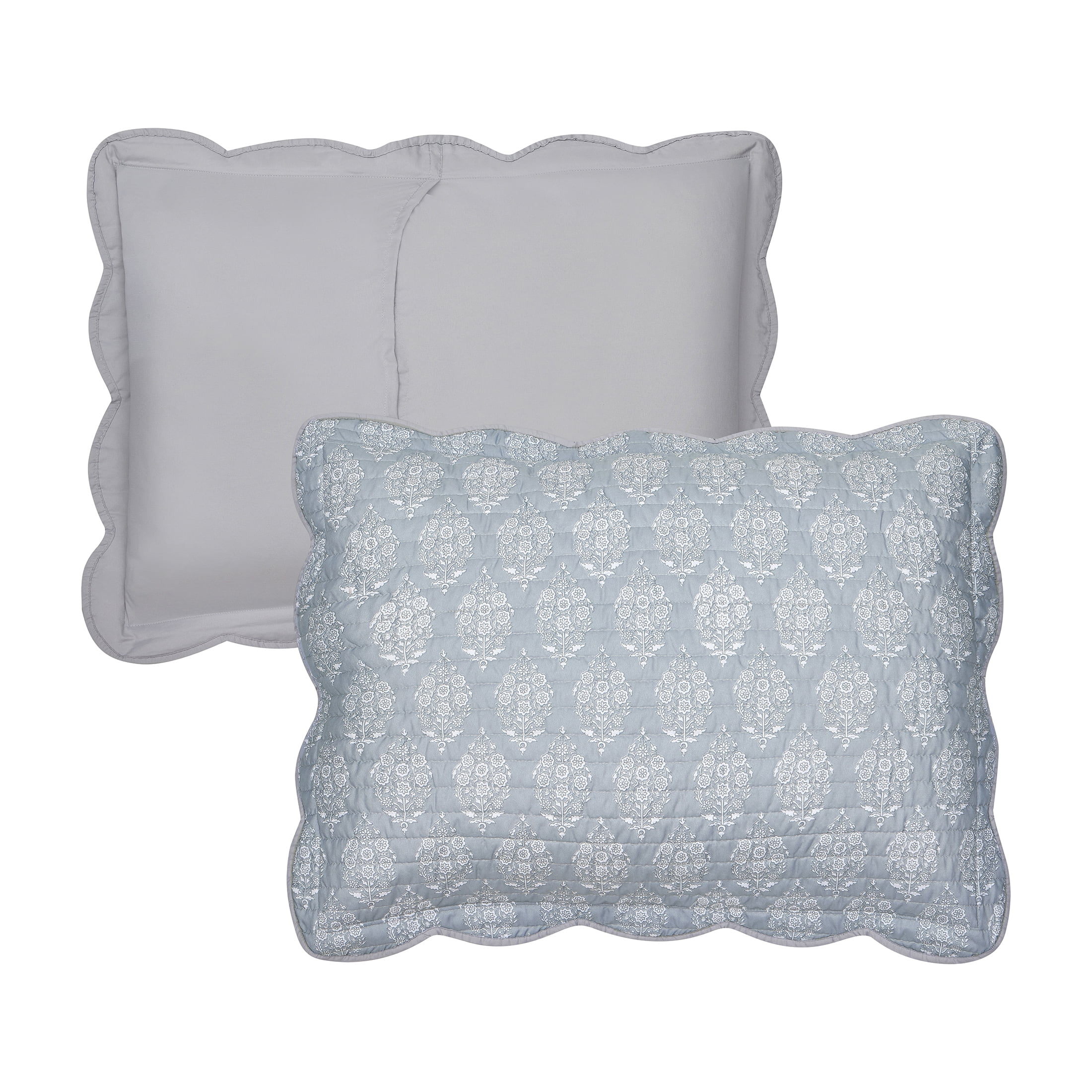Mainstays Gray Paisley 3-Piece Quilt Set, Full/Queen