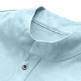 thumbnail image 5 of Eltusu Men's Casual Polo Shirts, Summer Stand-up Collar Breathable Button Shirts with Short Sleeve Light Blue Size 3XL, 5 of 9