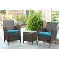 thumbnail image 2 of Lacoo 3-Pieces Steel Weather Resistant Outdoor Conversation Sets with Table, Brown/Beige, 2 of 4