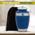 thumbnail image 2 of Forever Lane Classic Cremation Urn for Ashes for Women & Men Aluminum Metal Urn, Blue, 2 of 7