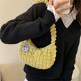 thumbnail image 3 of 8083 (con Broche) Nicho Celebridades Internet Seersucker Nubes Plisadas Con Broche Bolso Mujer Con Un Hombro Y Axila (amarillo), 3 of 9
