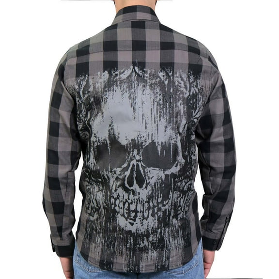 Hot Leathers FLM2101 Men's 'Grave Rub' Flannel Long Sleeve Shirt X-Large