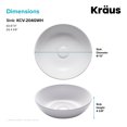 thumbnail image 5 of KRAUS Viva Round White Porcelain Ceramic Vessel Bathroom Sink, 13 in. D x 4 3/8 in. H, 5 of 13