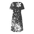 thumbnail image 4 of Levmjia Womens Summer Dress Casual V Neck Floral Short Sleeve Slim Fit Polyester Comfortable Vacation Beach Party Work Multi Colors, 4 of 7