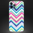 thumbnail image 4 of DesignSkinz Vibrant Pink & Blue Layered Chevron Pattern Full-Body Skin Decal Wrap Cover for iPhone 15 Pro Max, 4 of 9