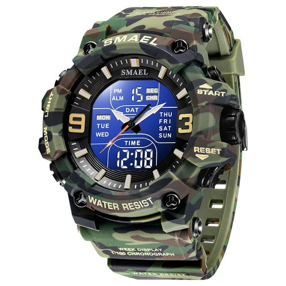 EXPLOJOY Tactical Camouflage Digital Watch – Waterproof Outdoor Design with Luminous Display