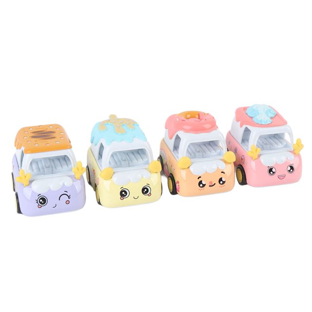 Voitures à Rétrofriction Camions Jouets, Voitures à Rétrofriction Portables Adorables Dessin Animé 4 Pcs pour Chambre d'Enfants Type A, Type B