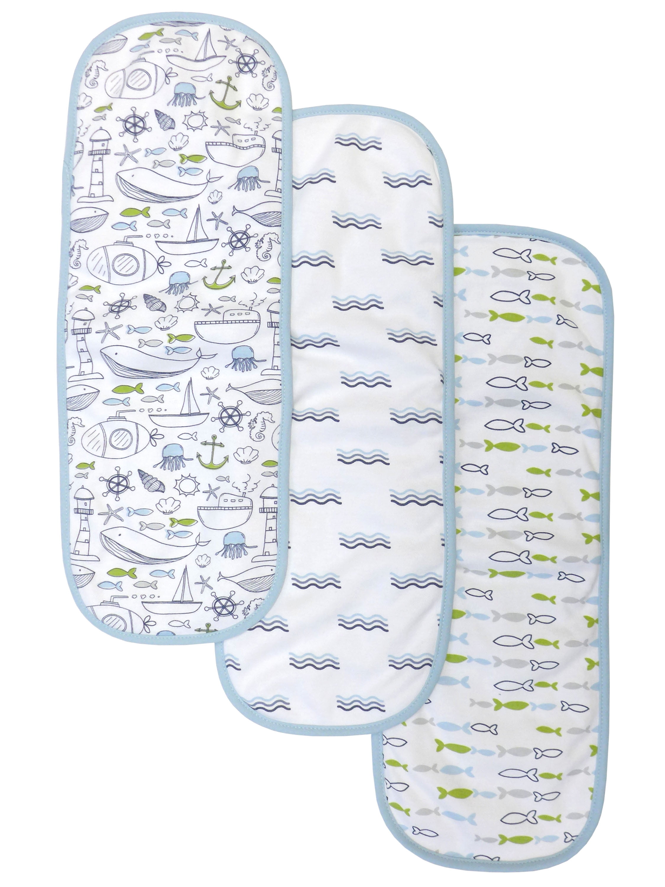 Parents Choice Boys Burp Cloth, 3-Pk