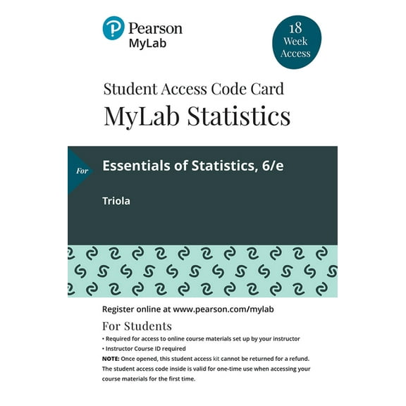 Mylab Statistics with Pearson Etext -- 18 Week Standalone Access Card -- For Essential Statistics, (Audiobook Download)