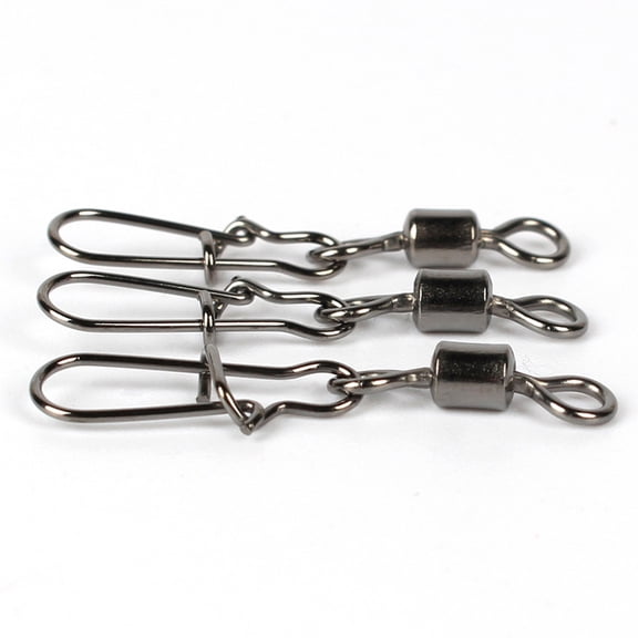 CATIEBYE 40Pcs Fishing Swivel Clips for Sea Fishing Equipment Silver