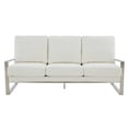 thumbnail image 5 of LeisureMod Accent Arm Chair Upholstered in Leather with Brushed Silver Stainless Steel Frame and Removable Cushions Jefferson Collection in White, 5 of 5