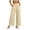 Beige, variant on Noric Women's Wide Leg Palazzo Pants Button Back Stretch Waist Lightweight Breathable Boho Flowy Pants with Pockets