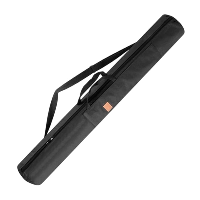 Bolsa de viaje para caña de pescar, protector plegable para accesorios de pesca, bolsillos laterales negro