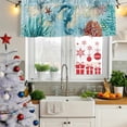 thumbnail image 6 of 2 Pack Valances for Windows, Sea Seahorse Coastal Window Valances for Living Room/Bedroom/Bathroom, Nautical Summer Coral Ocean Vintage Light Filtering Kitchen Curtain Valance 42"W x18" L, 6 of 9