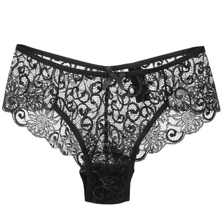 

Knosfe Women s Low Waisted Tanga Lace Panties Sexy Solid Color Underwear S