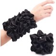 thumbnail image 1 of HSHDLDF Black Satin Silk Scrunchies for hair Big Scrunchies Satin Packs for Hair Scrunchies 10 Pack (Black), 1 of 7