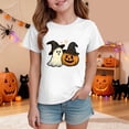 thumbnail image 2 of 2-3 Years Kid's Short Sleeved Halloween Bow Print T Shirt For Boys And Girls Halloween Shirt Funny Boo Halloween 1T 2T 3T 4T 5T 6T 7T 8T 9T White T-Shirt, 2 of 5