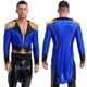 thumbnail image 3 of Prendas de abrigo de circo para hombre, disfraz de mago de circo, disfraz de Halloween, abrigo de cola cruzado de manga larga con cuello en V profundo, 3 of 5