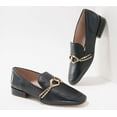 thumbnail image 2 of Louise Et Cie Everland Scale Embossed Leather Chain Detail Loafers Black, 2 of 5