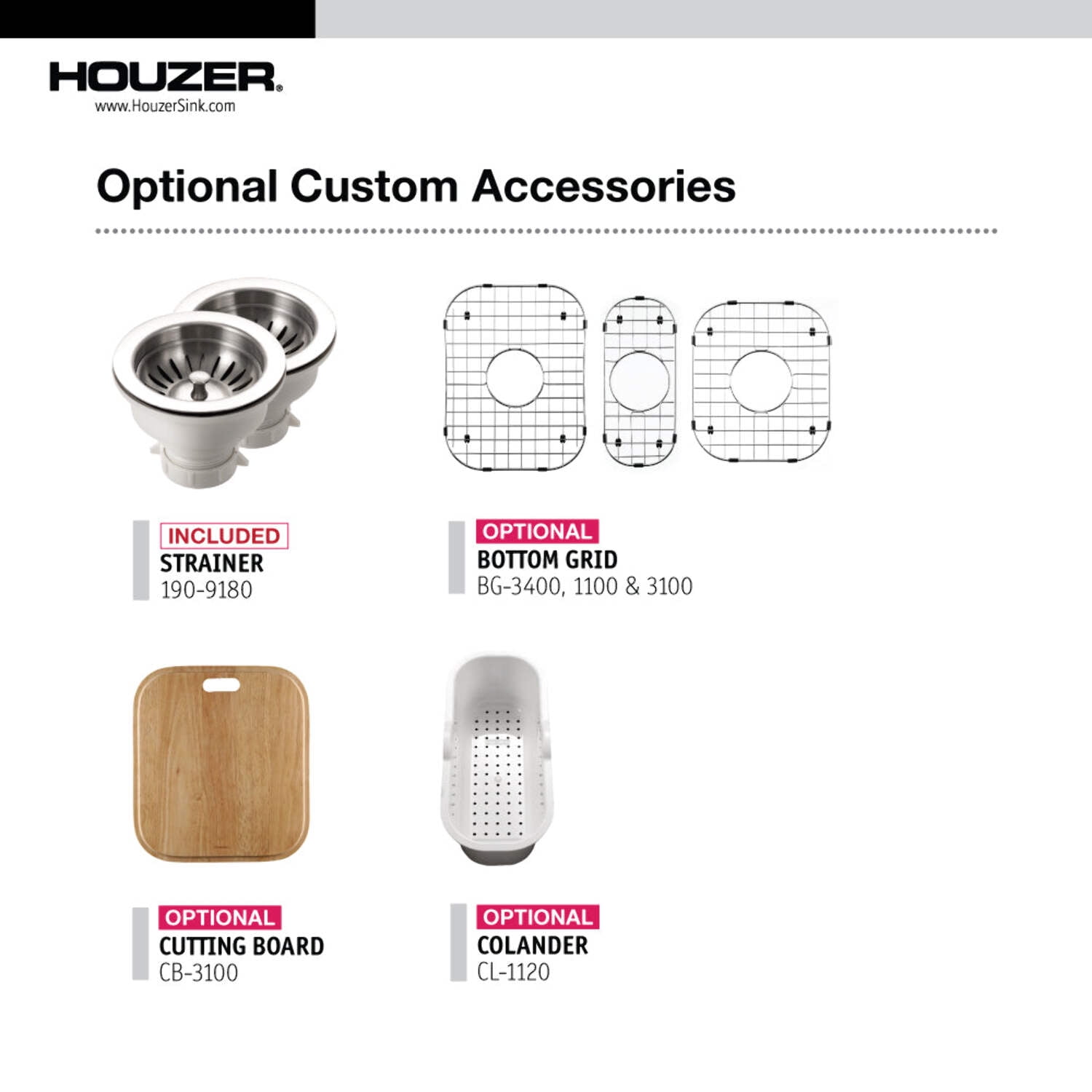 Houzer Premier 41 in Stainless Steel Topmount 4-hole Triple Bowl Kitchen Sink with Strainer - PGT-4322-1