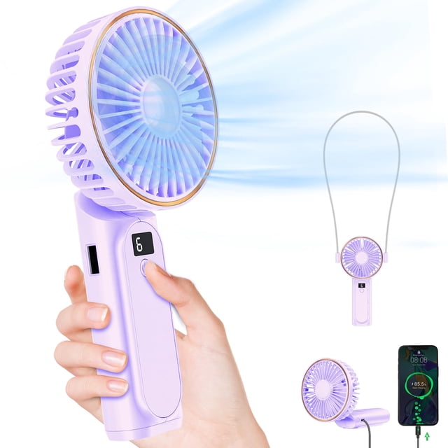 Ventilador de mano TUNISE, portátil, recargable, 4000 mAh, 6 velocidades