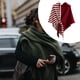 thumbnail image 5 of Chal de rayas triangulares para mujer, acogedor, informal, de fácil cuidado, cálido, con lazo para vestidos rojo, 5 of 7