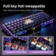 thumbnail image 4 of 61 Keys Hot Swappable Mechanical Keyboard, Linear Red Switch RGB Backlit PBT Keycaps N-Key Rollover Compact Hollow Shell Gaming Keyboard for PC Laptop, 4 of 10