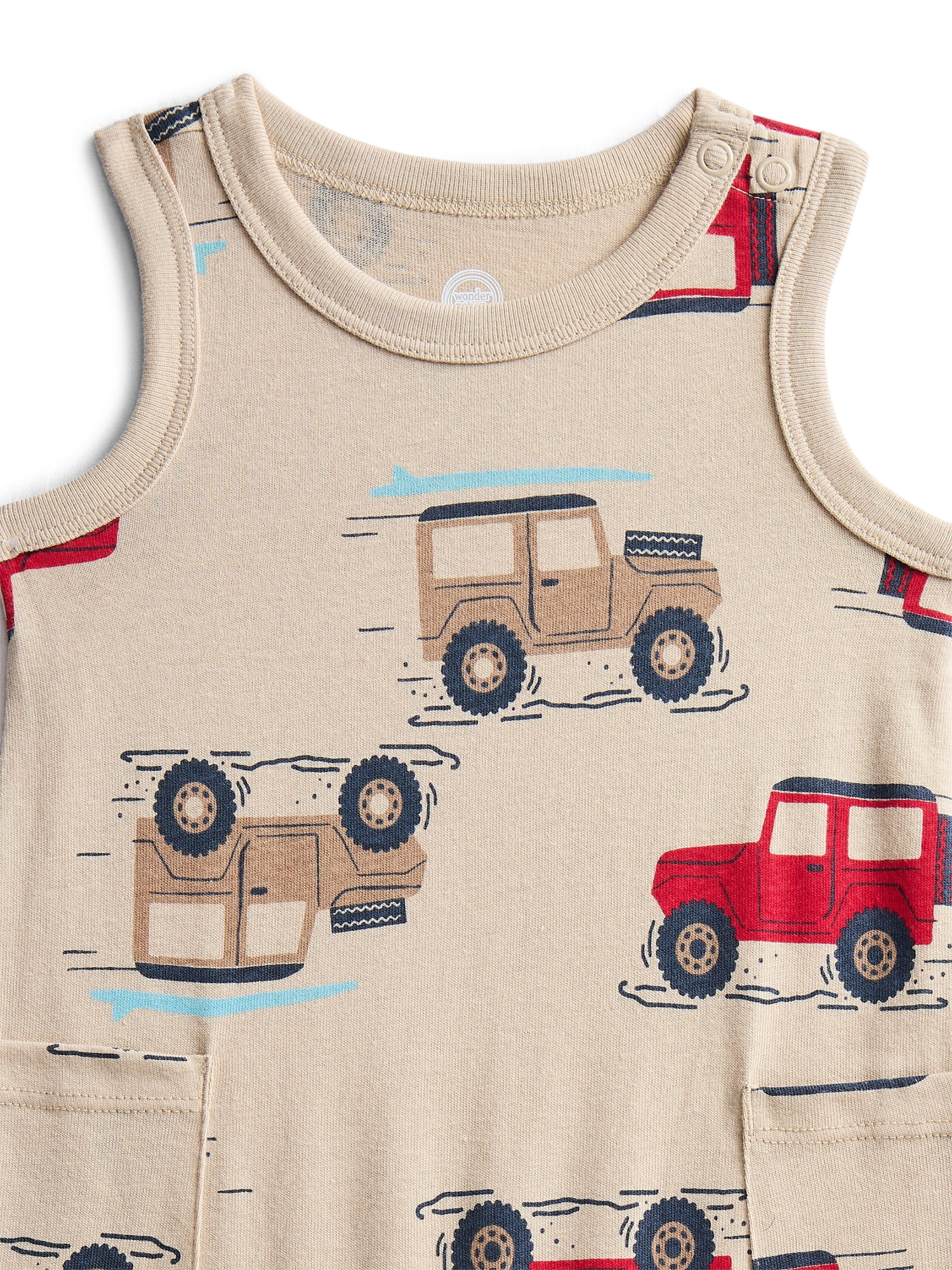 Wonder Nation Baby Boys' Print Tank Romper, Sizes 0M-24M