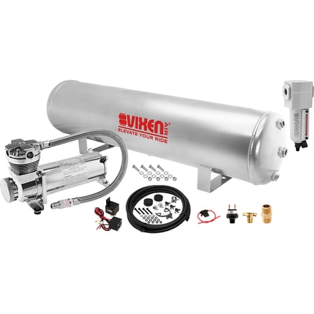 Vixen Air Suspension Kit for Truck/Car Bag/Air Ride/Spring. On Board System- 200psi Compressor 5 Gallon Tank. For Boat Lift Towing Lowering Leveling Bags Onboard Train Horn Semi/SUV VXO4852GCF