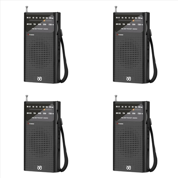 4X Mini Radio PortáTil AM/FM All Band Stereo Weather Pocket Radio Receptor para Anciano Caminar Senderismo Camping
