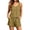 Brown, variant on Womens Linen Blend Contrast Stitch Two Piece Outfit Sleeveless Scoop Neck Crop Tank Drawstring Elastic Waist Shorts Dual Side Pockets Loose Fit Summer Co Ord Set