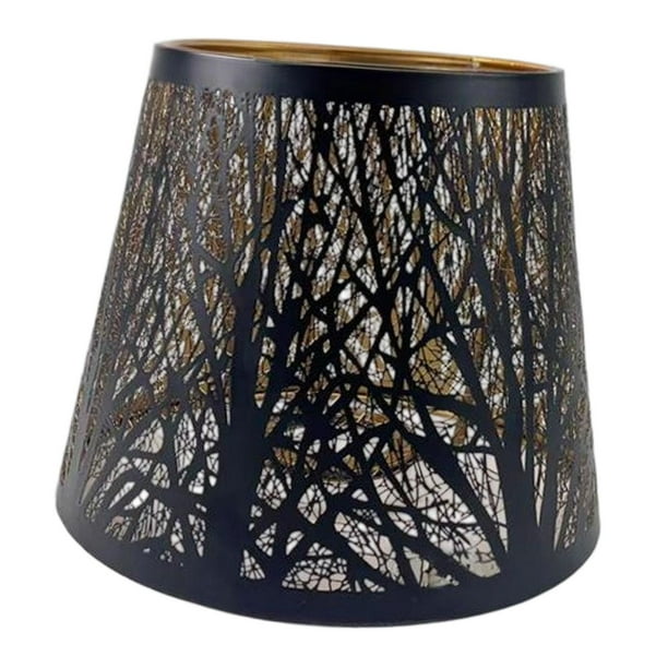 Pantalla metálica para lámpara, pantalla para lámpara colgante, hierro de moda, lámpara de mesa tipo araña, Negro grande