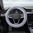 thumbnail image 5 of Winter Plush Steering Wheel Cover, 38cm Soft Fluff for 14-15 inch Wheels, Non-Slip Car Accessory, Improved Grip and Comfort for Cold Weather Driving, 5 of 6