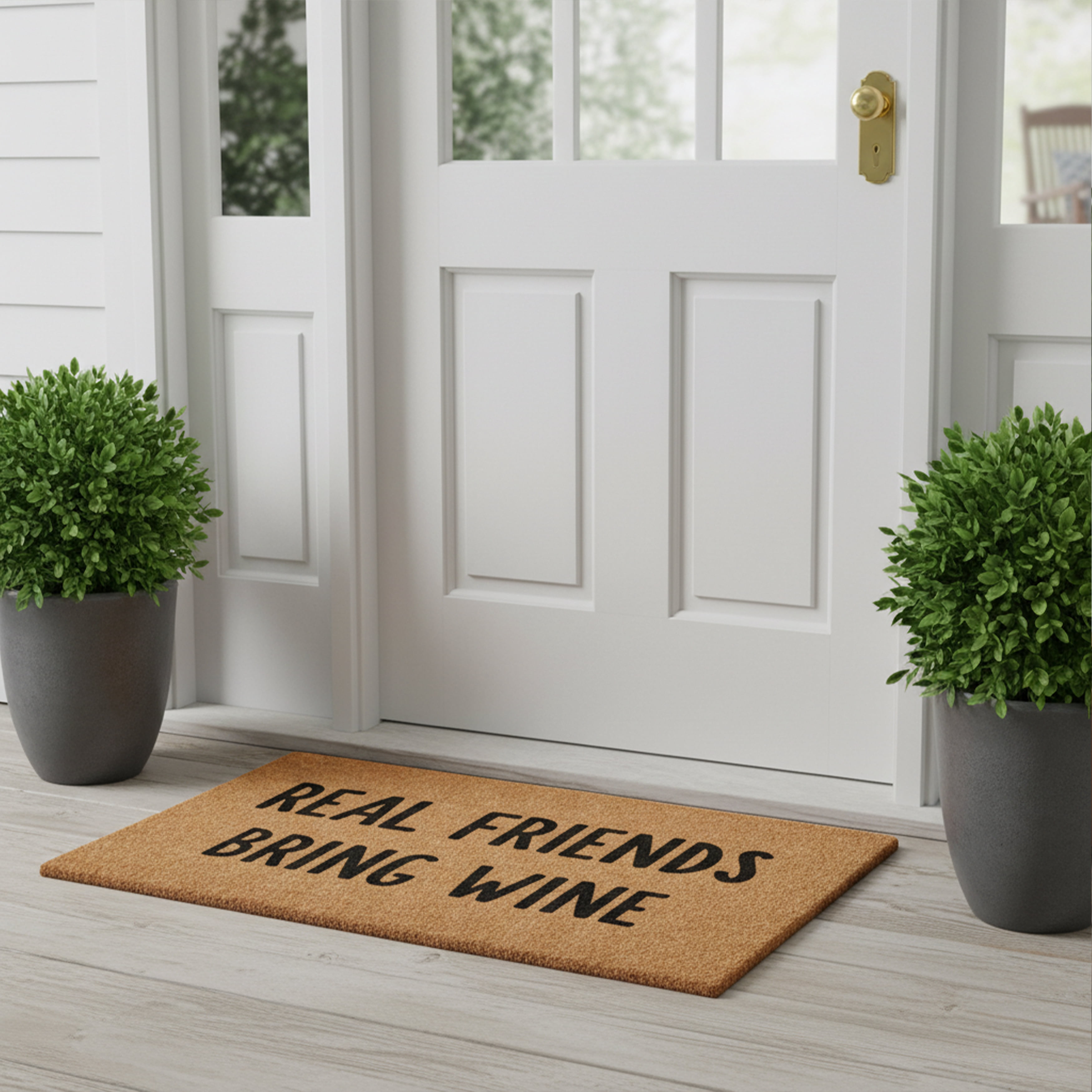 Calloway Mills 117832436 Real Friends Bring Beer Doormat, 24" x 36"