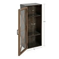 thumbnail image 4 of Kate and Laurel Mace Rustic Floating Decorative Cabinet, 30" x 12", Rustic Brown Door with Bronze Metal Frame, Farmhouse Inspired Wall Mounted Storage Hutch, 4 of 7