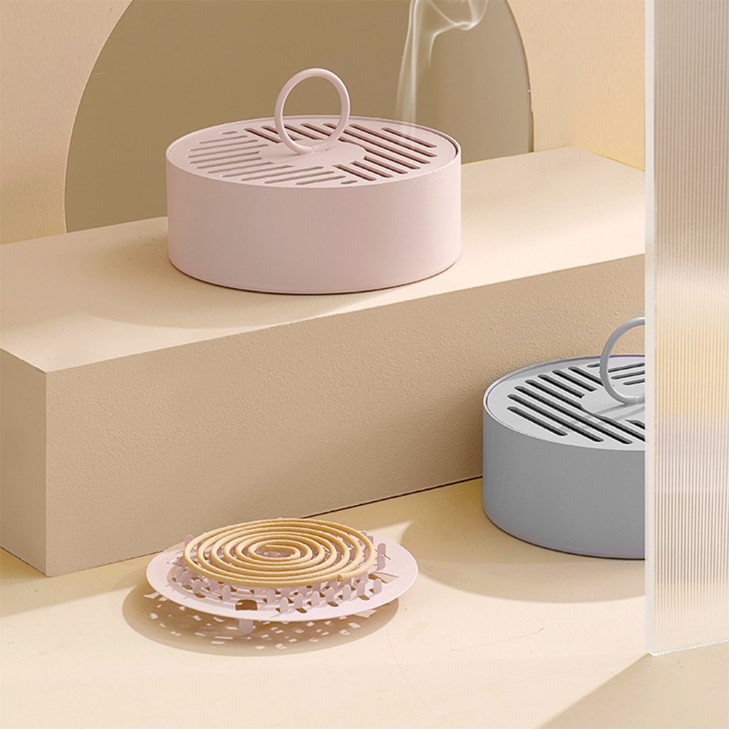 Metal Insect Repellent Coil Holder Box with Lid Hollow Out Incense for Burner fo